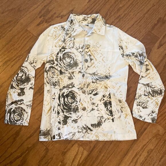 NWOT Parsley & Sage shirt or jacket with cool metal buttons, some lace, M - Picture 1 of 9